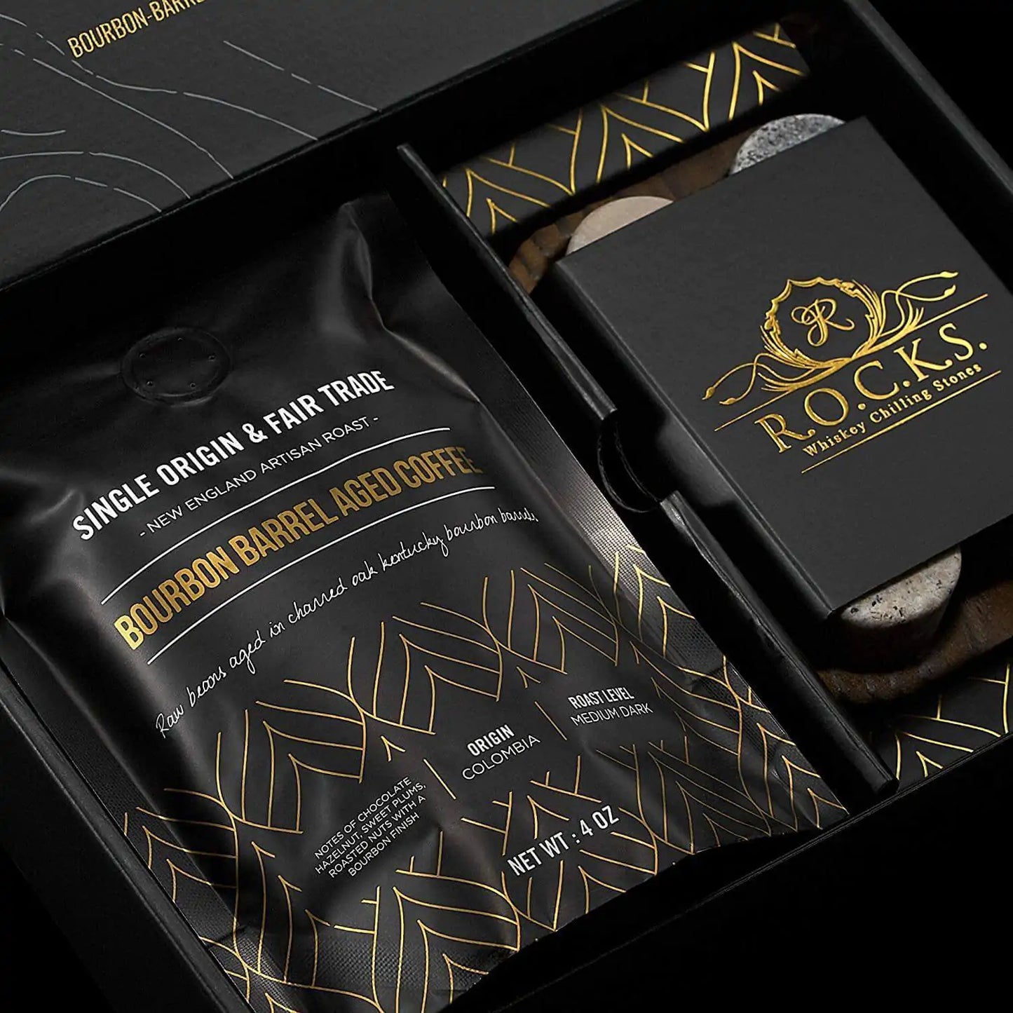 Gift Set - Whiskey Stones & Bourbon Barrel Aged Coffee