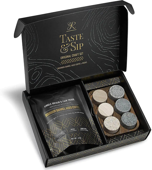 Gift Set - Whiskey Stones & Bourbon Barrel Aged Coffee