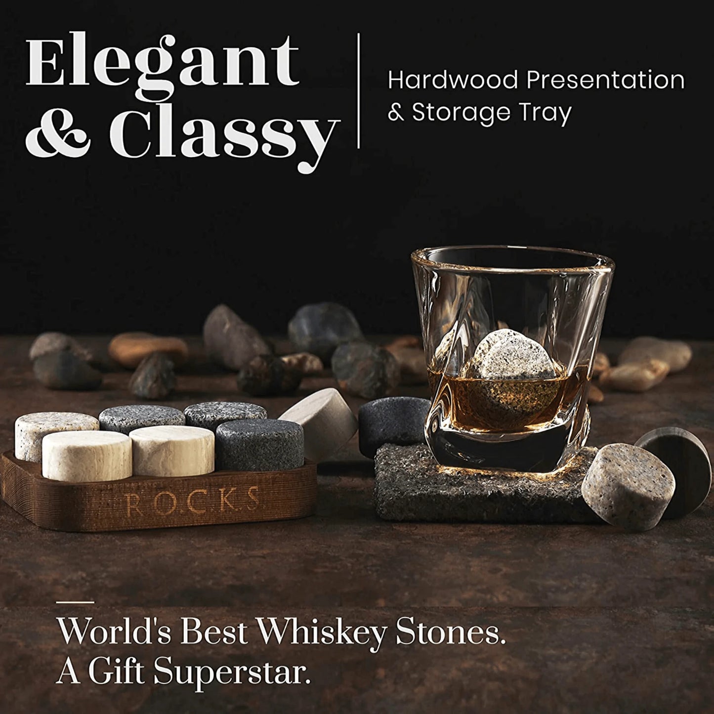 Gift Set - Whiskey Stones & Bourbon Barrel Aged Coffee